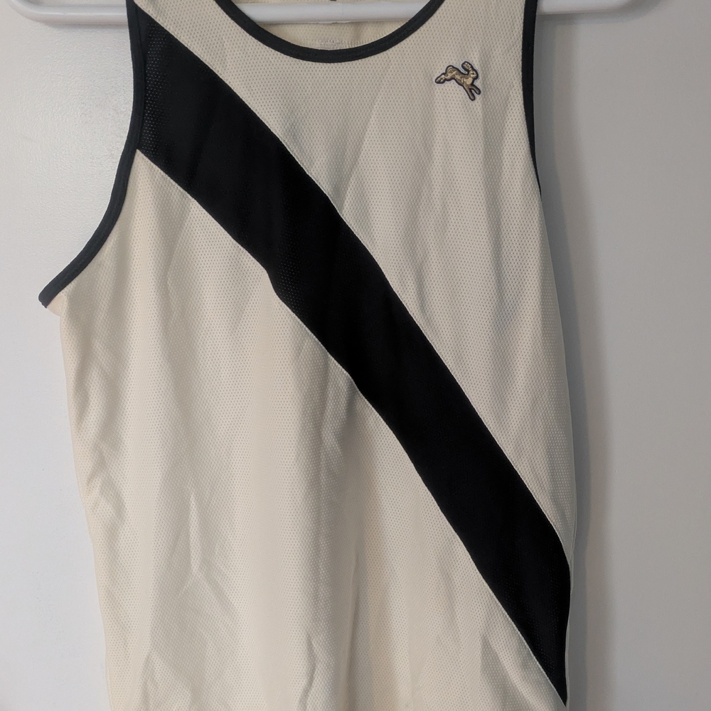 Tracksmith Ivory and Black Athletic Tank